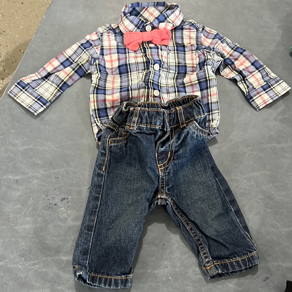 Carter’s Infant Casual 2-Piece Matching Set with Bow Tie 3 Months